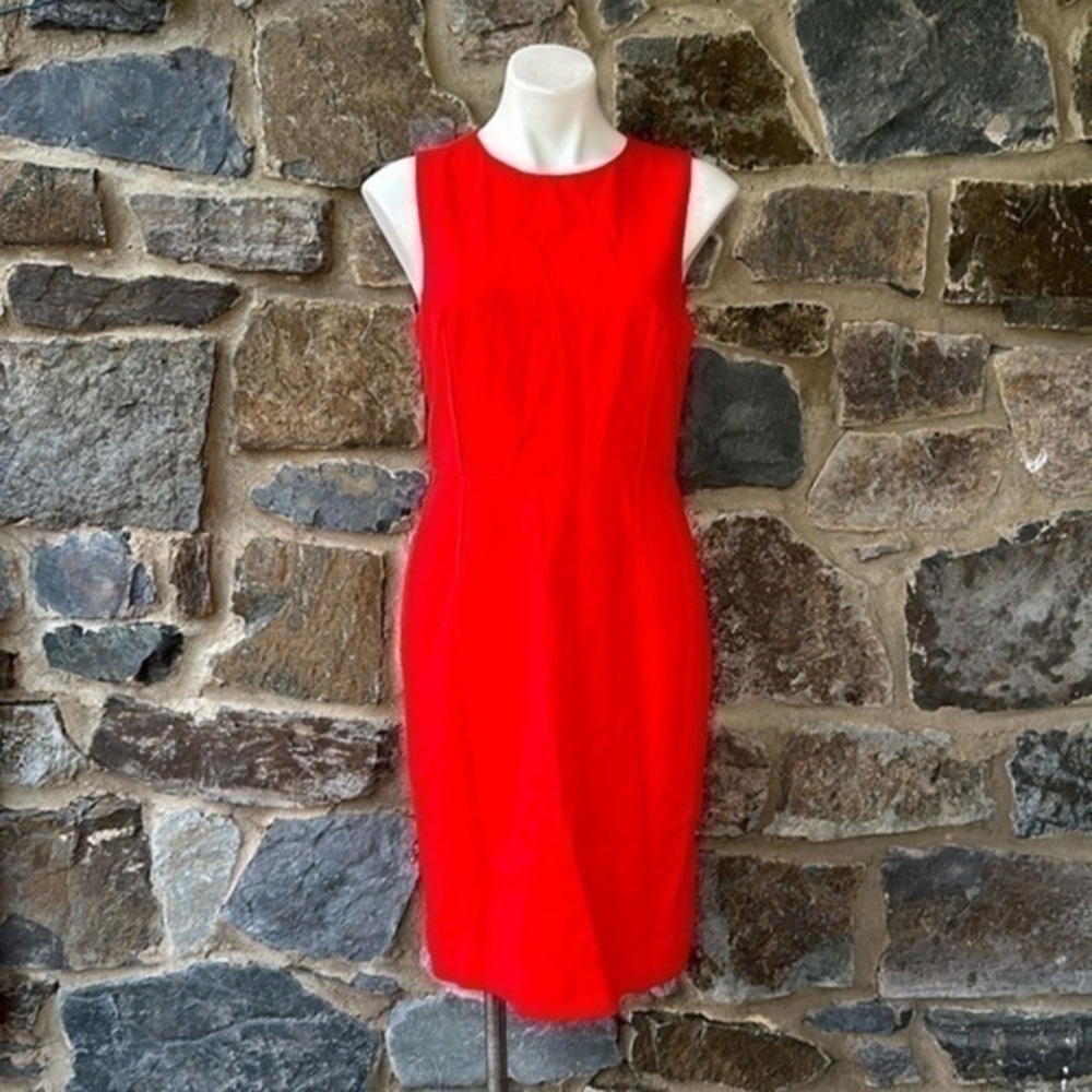 J Crew Sheath dress in bi-stretch cotton in Red Size 12